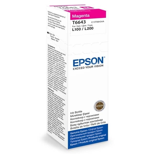 Epson T6643 orig. pro L100/L200/L300, zásobník/lahvička inkoustu (EP664) - magenta 70 ml