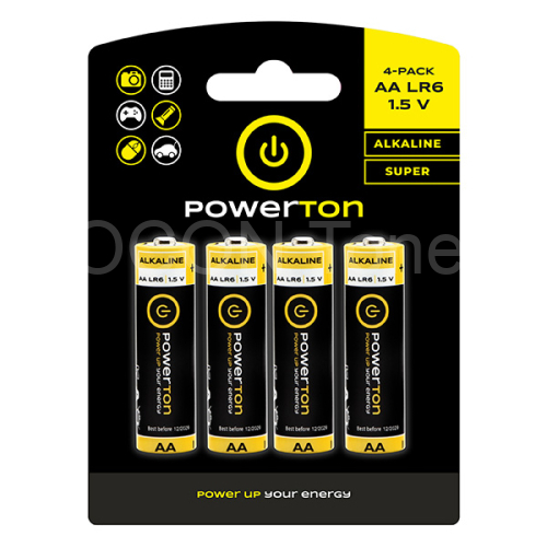 baterie alkaline PowerTON AA, 1,5V, blistr - 4ks  