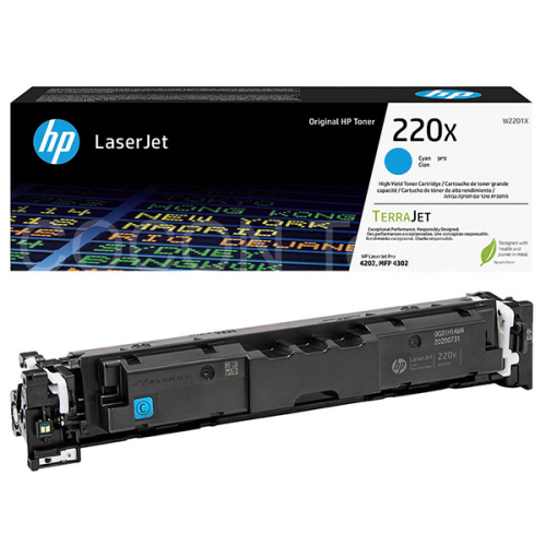 HP č. 220X (W2201X) orig. pro M255, MFP 282/283/4302 (HP220X) - cyan 5.500 str.