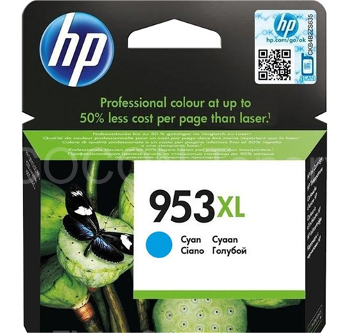 HP F6U16AE orig. pro Officejet Pro 8218/8710/8720/8740 -  cyan ink HC (HP953XL) 20 ml/1600 str.