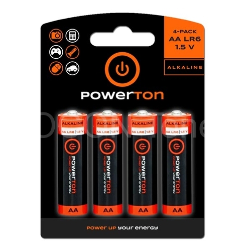 baterie alkaline PowerTON AA, 1,5V, 4 ks blistr 