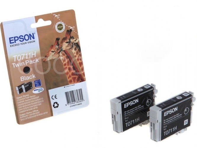 Epson T0711H orig. TwinPack pro ST D120, DX7400/8400/9400F - černá 2x 2x11,1 ml