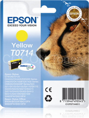 Epson T0714 orig. pro ST D78, DX4000/5000/6000 - yellow 5,5 ml