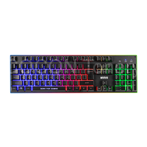 sada MARVO LOOT 40 drátová USB, podsvícená - klávesnice CZ+myš+sluchátka+podložka 