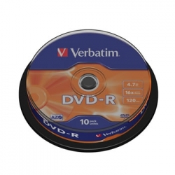 DVD-R Verbatim DATAlife+ (43523) 4,7GB, cake 10pack, vč. AO - 10ks 