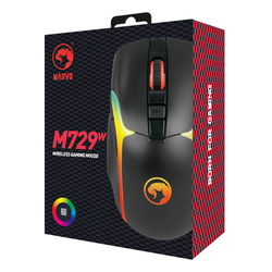 myš MARVO Scorpion M729W, 4800dpi, 2,4GHz, optická, 7tl., podsvícená, 700mAH- černá 