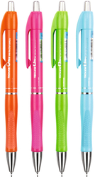 kuličkové pero SOLIDLY NEON, mikrohrot (0,5) mix barev těla - modrá 